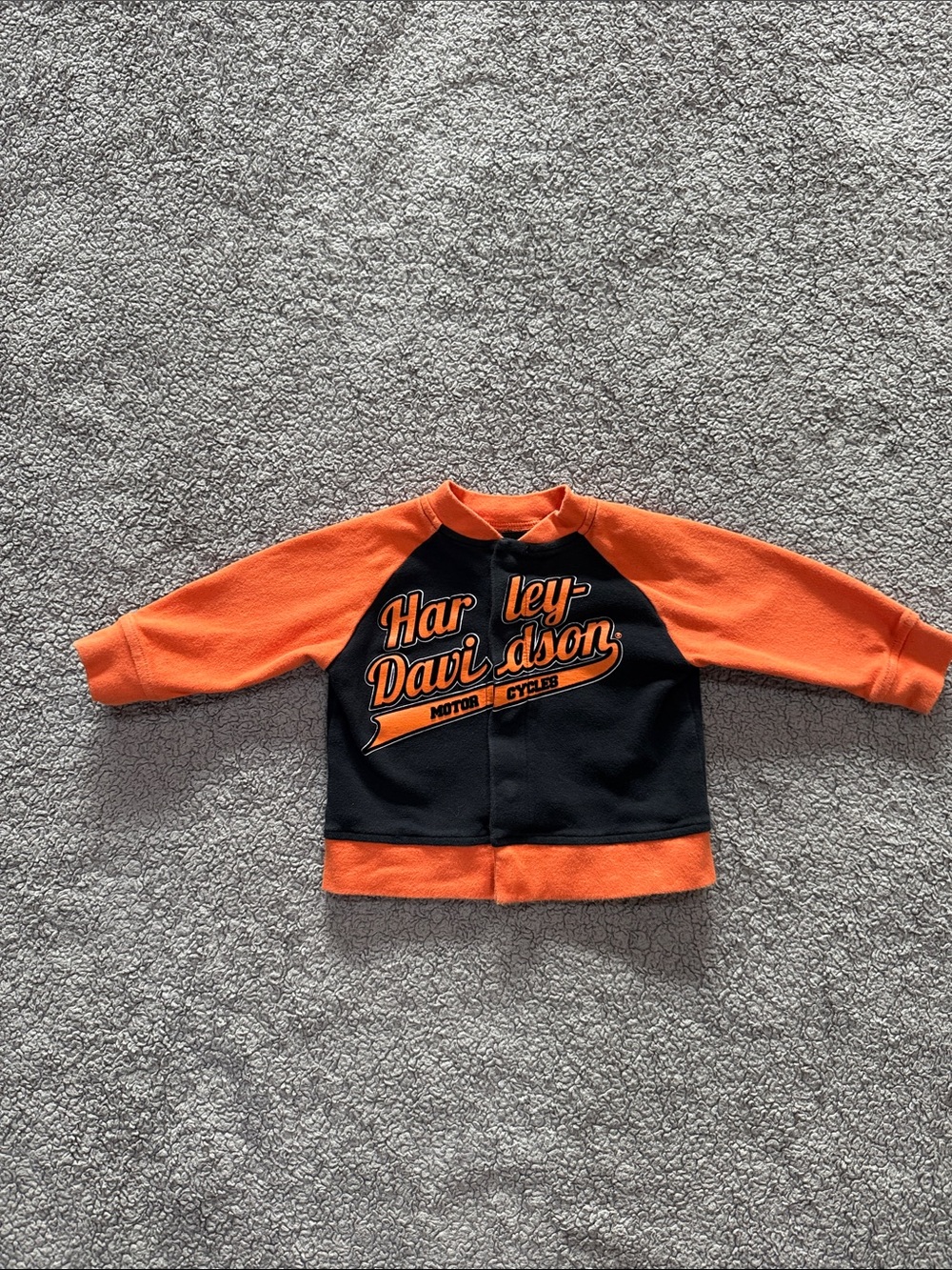 Harley-Davidson Black and Orange Kids Pullover Fleece Logo Jacket